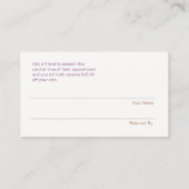 シルバーフェイクシーケンズカスタマー紹介サロン 紹介カード (裏面)