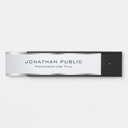 シルバーフェイクトレンディーカスタマイシンプルズテンプレート サインプレート (正面)