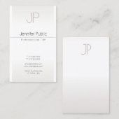 シルバーフェイクトレンディークリエイティブモノグラムプレインラグジュアリー 名刺 (正面/裏面)