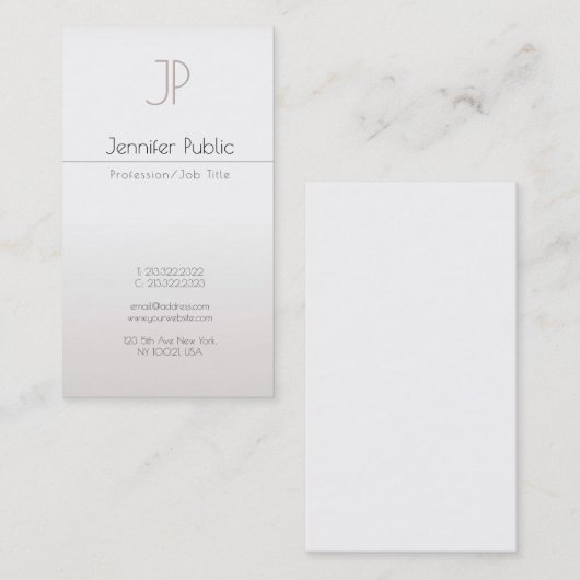 シルバーフェイクトレンディーモダンクリエイティブモノグラムリュックス 名刺 (正面/裏面)