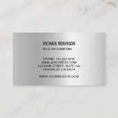 シルバーフェイクビジネスロゴQRコードプロフェッショナル 名刺 (裏面)