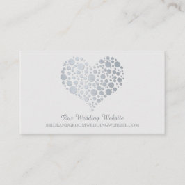 シルバーフェイクフォイルハートの結婚ウェブサイトカード エンクロージャーカード