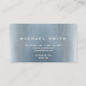 シルバーフェイクフォイル繊細なグリッターブルービジネスカード 名刺 (裏面)