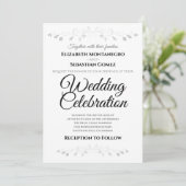 シルバーフェイクフフローラ結婚フォイル 招待状 (スタンド正面)