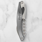 シルバーフェイクブラシ仕上げメタルモノグラムスクリプト ソムリエナイフ (裏面)