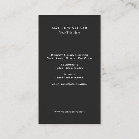 シルバーフェイクホイルとブラックサークルロゴ 名刺 (裏面)