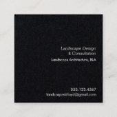 シルバーフェイク葉ランドスケープ・デザイナーブラック スクエア名刺 (裏面)