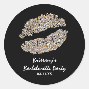 シルバーフェイク金ゴールドスパークルリップスキスパーティーフェイブ ラウンドシール