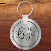 シルバーフォイルあなたのビジネスのロゴはこちら キーホルダー (正面)