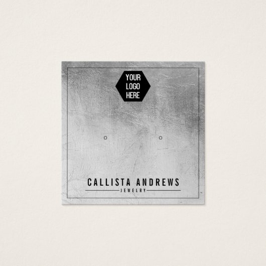 シルバーフォイルあなたのロゴイヤリングディスプレイカードを追加 (正面)