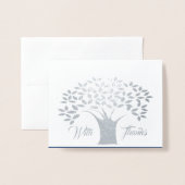 シルバーフォイルありがとうご注意 箔カード (封筒付き正面)