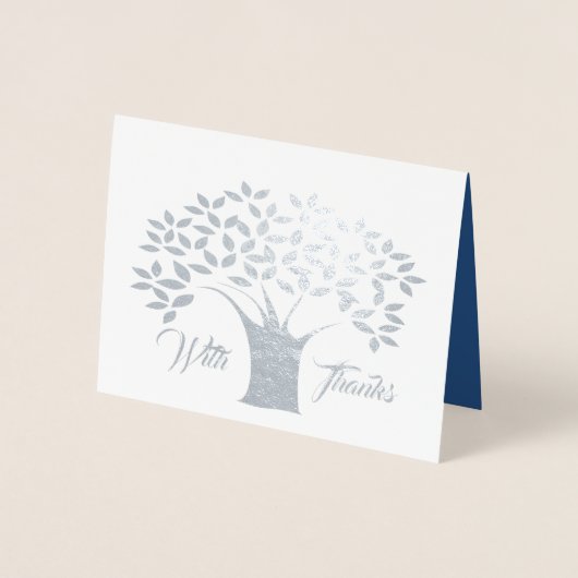 シルバーフォイルありがとうご注意 箔カード (正面)