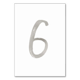 シルバーフォイルおしゃれな結婚式テーブルナンバー| テーブル6 テーブルナンバー