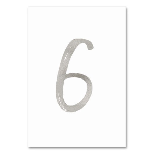 シルバーフォイルおしゃれウェディングテーブルナンバー | テーブル6 テーブルナンバー (裏面)