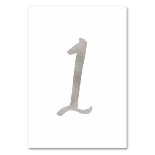 シルバーフォイルおしゃれ結婚式テーブルナンバー | テーブル1 テーブルナンバー (正面)