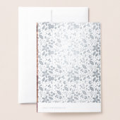 シルバーフォイルかわいらしクリスマスフォトグリーティングカード 箔カード (裏面封筒付き)