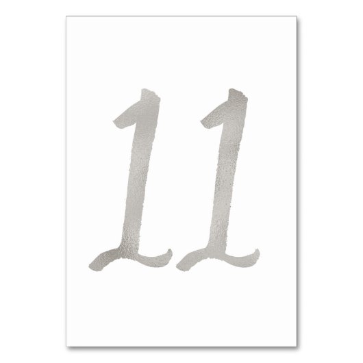 シルバーフォイルがおしゃれなウェディングテーブルナンバー | テーブル11 テーブルナンバー (裏面)