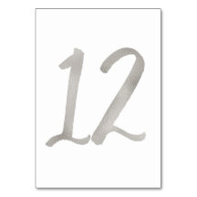 シルバーフォイルがおしゃれなウェディングテーブルナンバー | テーブル12