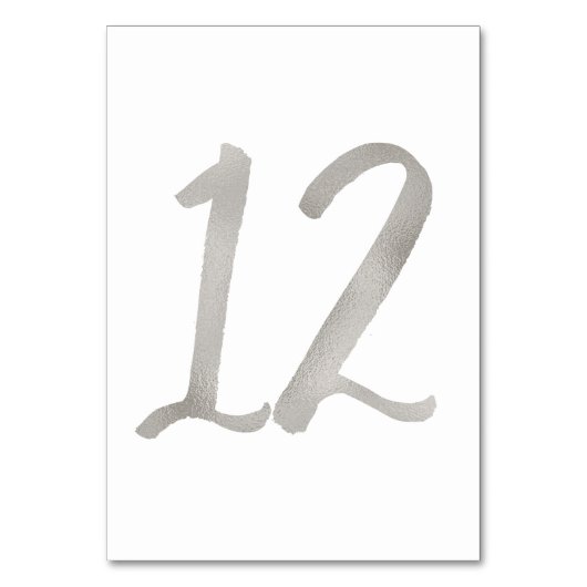 シルバーフォイルがおしゃれなウェディングテーブルナンバー | テーブル12 テーブルナンバー (裏面)