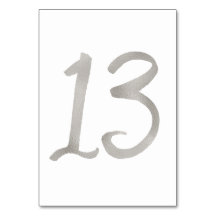 シルバーフォイルがおしゃれなウェディングテーブルナンバー | テーブル13