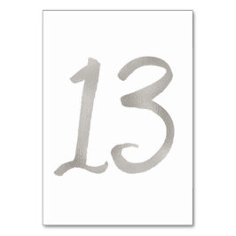 シルバーフォイルがおしゃれなウェディングテーブルナンバー | テーブル13 テーブルナンバー