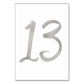 シルバーフォイルがおしゃれなウェディングテーブルナンバー | テーブル13 テーブルナンバー (正面)