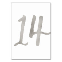 シルバーフォイルがおしゃれなウェディングテーブルナンバー | テーブル14