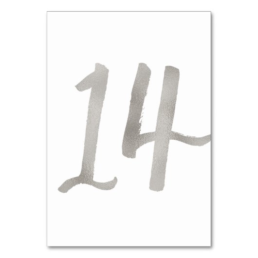 シルバーフォイルがおしゃれなウェディングテーブルナンバー | テーブル14 テーブルナンバー (裏面)