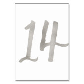 シルバーフォイルがおしゃれなウェディングテーブルナンバー | テーブル14 テーブルナンバー (正面)