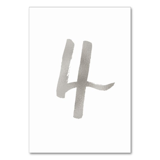 シルバーフォイルがおしゃれなウェディングテーブルナンバー|テーブル4 テーブルナンバー (裏面)