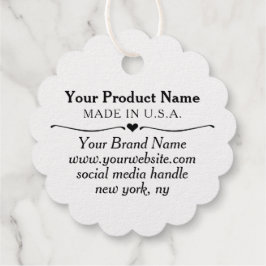 シルバーフォイルつるラベルラウンドスカラップカスタムド フェイバータグ