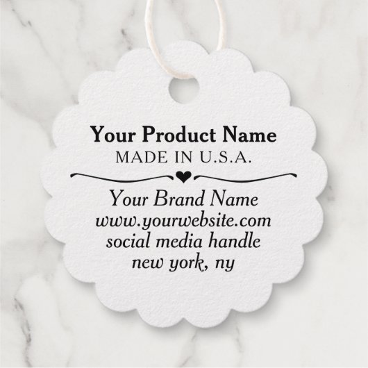 シルバーフォイルつるラベルラウンドスカラップカスタムド フェイバータグ (裏面)