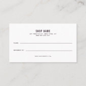 シルバーフォイルとパープルフラワーシックな紹介カード 紹介カード (裏面)