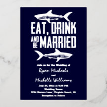 シルバーフォイルのサメ　飲食して結婚しよう　ウエディング