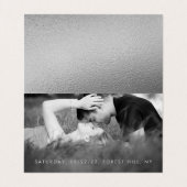 シルバーフォイルのスクリプトフォトデイトカードを保存 名刺 (内部フラット)