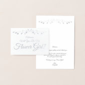 シルバーフォイルエレガントフラワーガール提案カード 箔カード (ディスプレー)