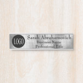 シルバーフォイルオフィスドアシンボルや象徴名プレート サインプレート (正面)