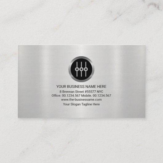 シルバーフォイルオーディオディスプレイエンボス文字DJ 名刺 (裏面)