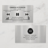 シルバーフォイルオーディオディスプレイエンボス文字DJ 名刺 (正面/裏面)