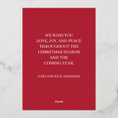 シルバーフォイルクリスマスツリーレッド 箔シーズンカード (裏面)