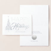 シルバーフォイルクリスマスツリー企業のホリデー 箔カード (ディスプレー)