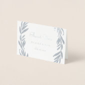 シルバーフォイルグレイリース結婚ズサンキューユー 箔カード (正面)