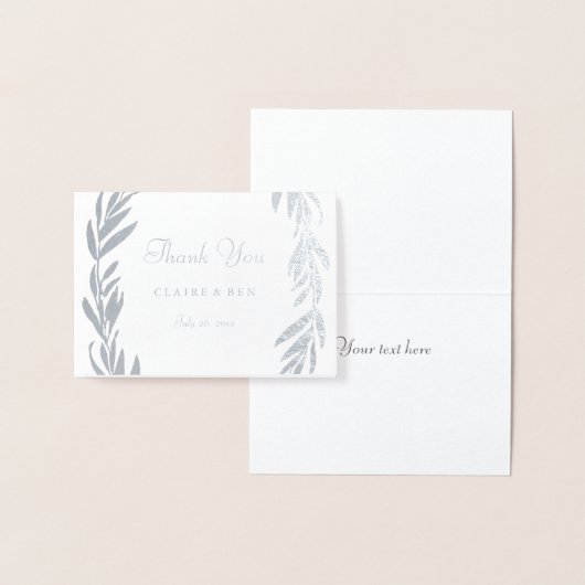 シルバーフォイルグレイリース結婚ズサンキューユー 箔カード (ディスプレー)