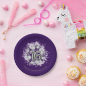 シルバーフォイルスウィート16誕生日バルーンパーティー ペーパープレート (パーティー)