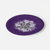 シルバーフォイルスウィート16誕生日バルーンパーティー ペーパープレート (アングル)