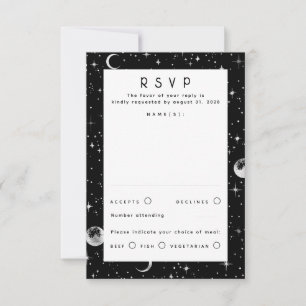 シルバーフォイルスターズ天上結婚式RSVP 出欠カード
