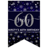 シルバーフォイルスノーフレーク&ブルー《写真》ぼけ味60th誕生日 バンティングフラッグ (第2の旗)