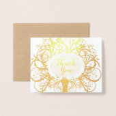 シルバーフォイルスワールツリーサンキュー 箔カード (封筒付き正面)