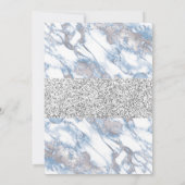 シルバーフォイルソフトブルー大理石ムスリム結婚ズ 招待状 (裏面)