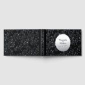 シルバーフォイルデイジーロマンチックフローラブラック結婚ズ ゲストブック (全面)